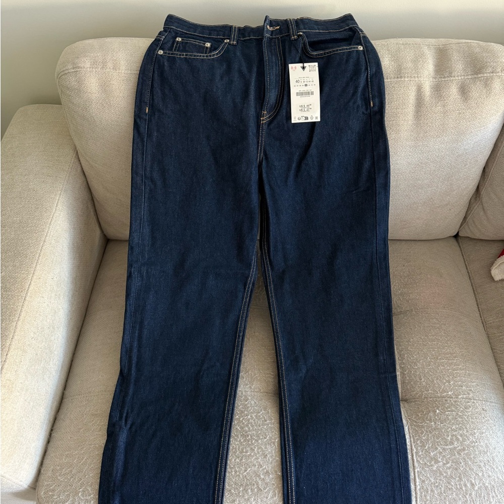 Zara Dark Blue Straight Leg Jeans
